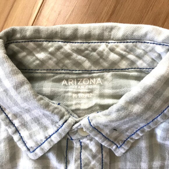 Bleached Flannel Shirt, Size M (Junior): Upcycled Hand Painted Elephant Top - Picture 5 of 10